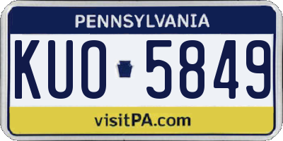 PA license plate KUO5849