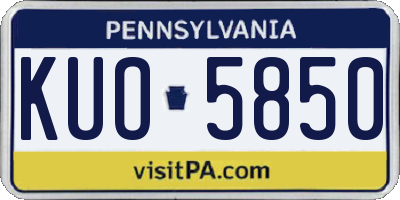 PA license plate KUO5850