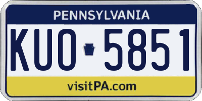 PA license plate KUO5851