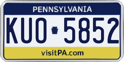 PA license plate KUO5852