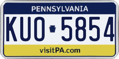 PA license plate KUO5854