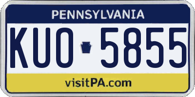 PA license plate KUO5855