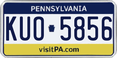 PA license plate KUO5856