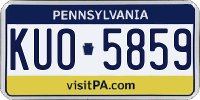 PA license plate KUO5859