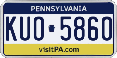 PA license plate KUO5860