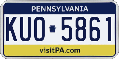PA license plate KUO5861