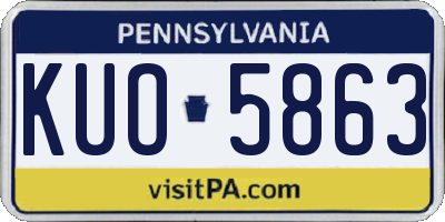 PA license plate KUO5863