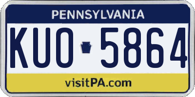 PA license plate KUO5864