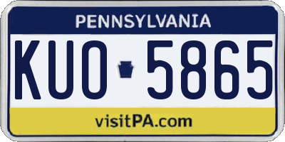 PA license plate KUO5865