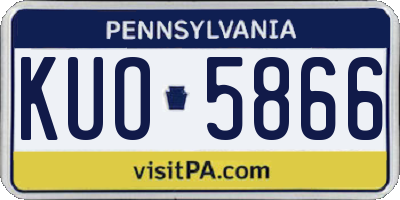 PA license plate KUO5866