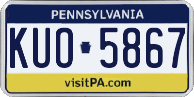 PA license plate KUO5867