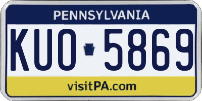 PA license plate KUO5869