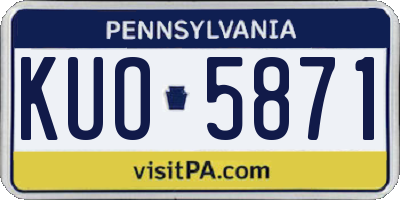 PA license plate KUO5871