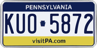 PA license plate KUO5872