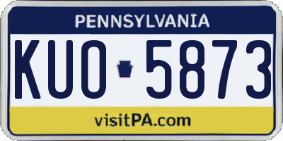 PA license plate KUO5873