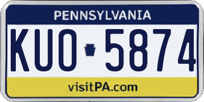 PA license plate KUO5874