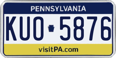 PA license plate KUO5876
