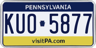 PA license plate KUO5877