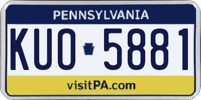 PA license plate KUO5881