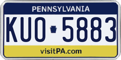PA license plate KUO5883