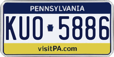 PA license plate KUO5886