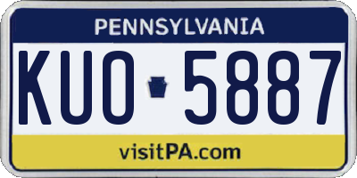 PA license plate KUO5887