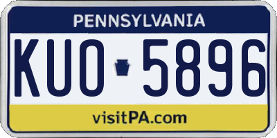 PA license plate KUO5896