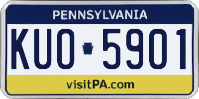 PA license plate KUO5901