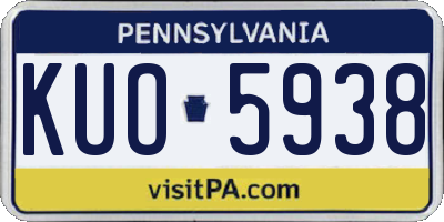 PA license plate KUO5938