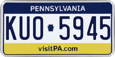 PA license plate KUO5945