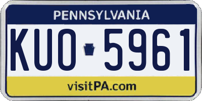 PA license plate KUO5961