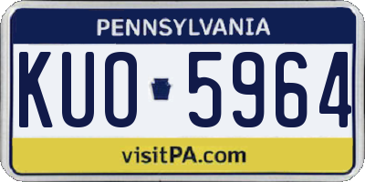 PA license plate KUO5964