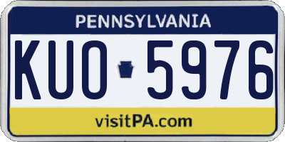 PA license plate KUO5976