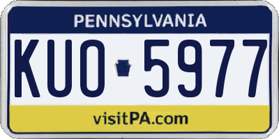 PA license plate KUO5977