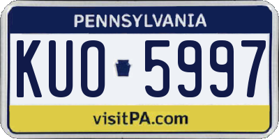 PA license plate KUO5997