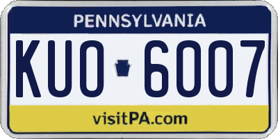 PA license plate KUO6007