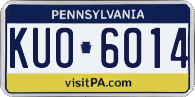 PA license plate KUO6014