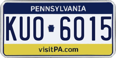 PA license plate KUO6015