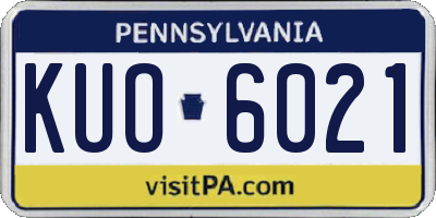 PA license plate KUO6021