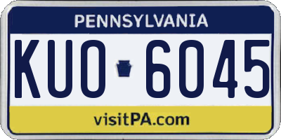 PA license plate KUO6045