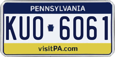 PA license plate KUO6061