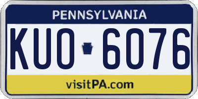PA license plate KUO6076