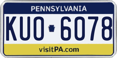 PA license plate KUO6078