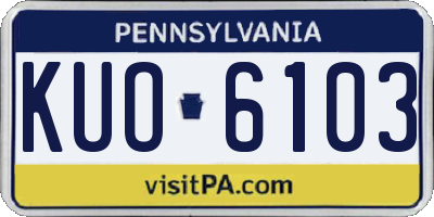 PA license plate KUO6103