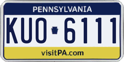 PA license plate KUO6111