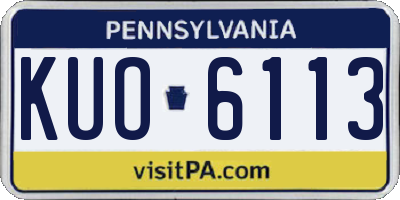 PA license plate KUO6113