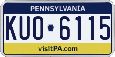 PA license plate KUO6115