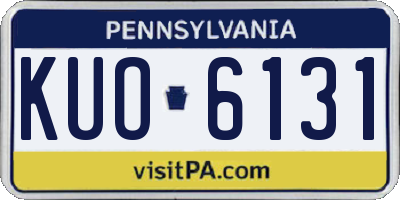 PA license plate KUO6131
