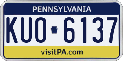 PA license plate KUO6137
