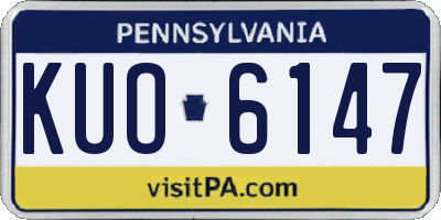 PA license plate KUO6147